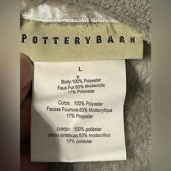 EUC Pottery Barn Faux Fur Robe L - Picture 2 of 3